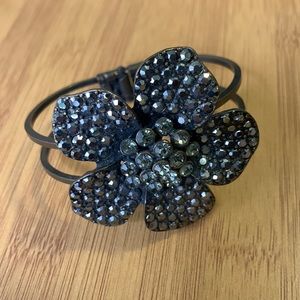 STUNNING flower cuff bracelet with crystals detailing